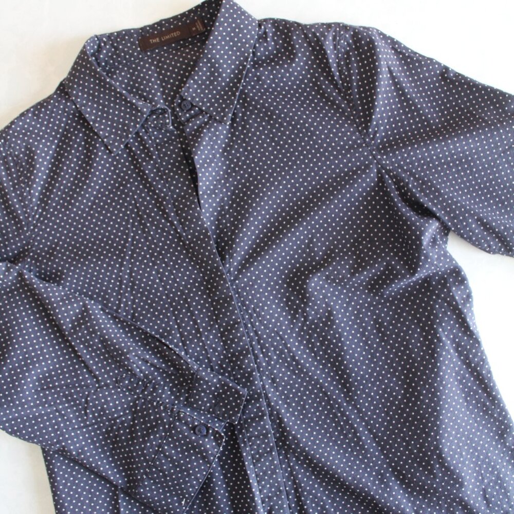 The Limited Polka Dot Button Down Long Sleeve Shirt / Top w/ back buttons MEDIUM